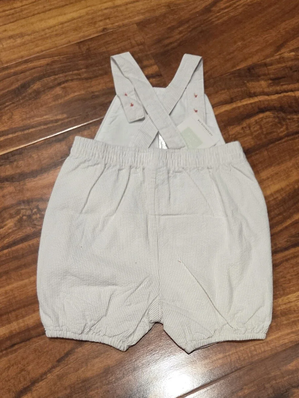 Janie & Jack NWT/EUC 6-12 Month Seersucker Elephant Shortall, Reversible Blanket